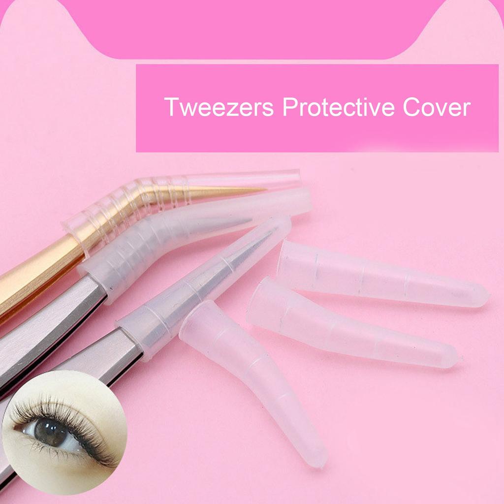 10pcs Tweezers Protective Covers AntiDust NonSlip Eyelashes Grafting Tweezer Tip Cover