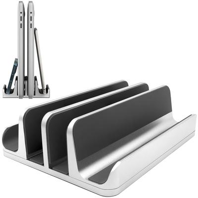 Space-saving, New Design Adjustable Width Aluminum 4-in-1 Laptop Stand Vertical Orientation & Cooling Function Compatible with MacBook and