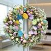 Ghirlanda di Pasqua 2D Coniglietto Acrilico Uova di Pasqua Ghirlanda Ornamento da Appendere Primaverile per Decorazione Porta Muro Finestra