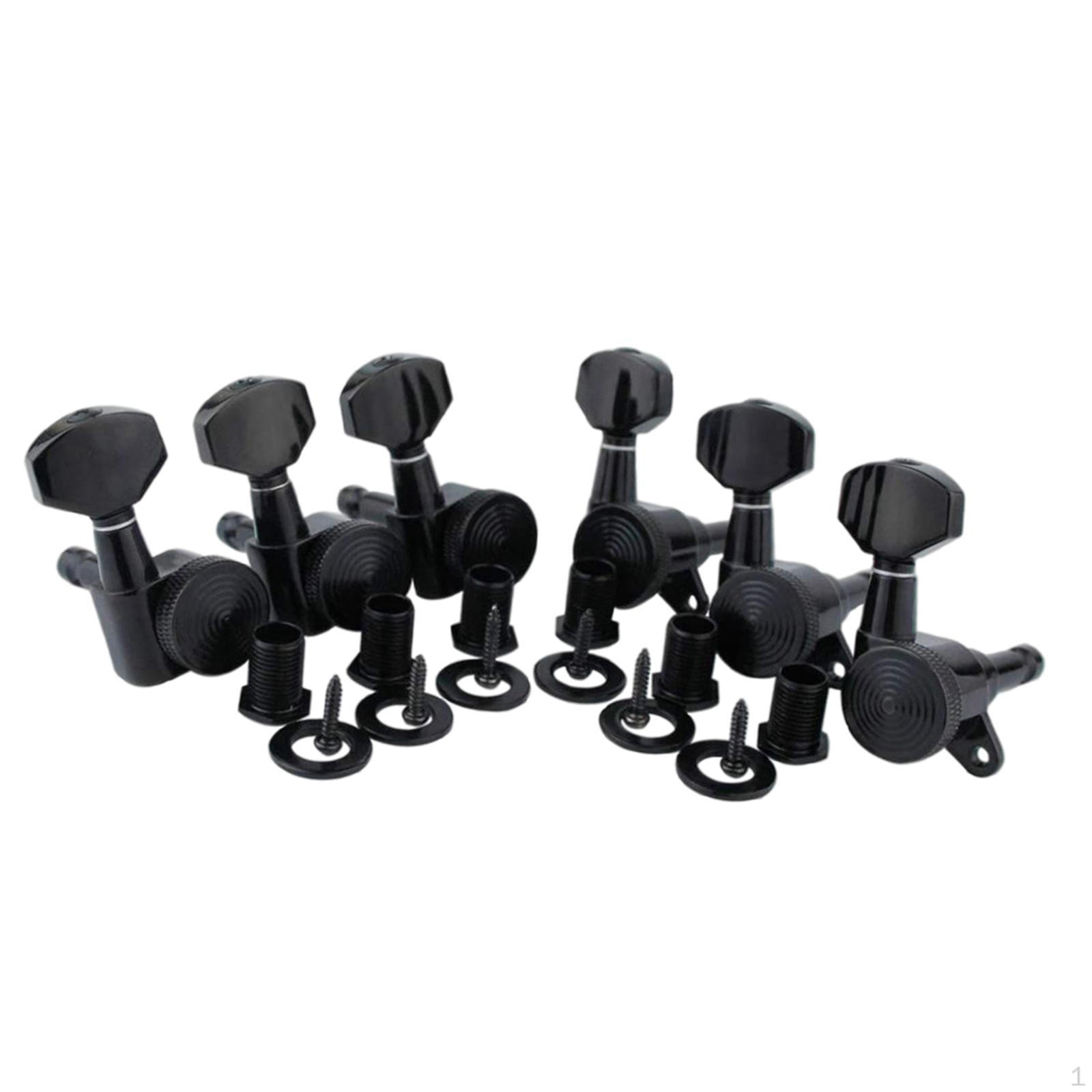 

6 / Set Metal Locking Mechanics, 1, with Mounting Screw Knobs Tuning Keys for Parts Black 6R