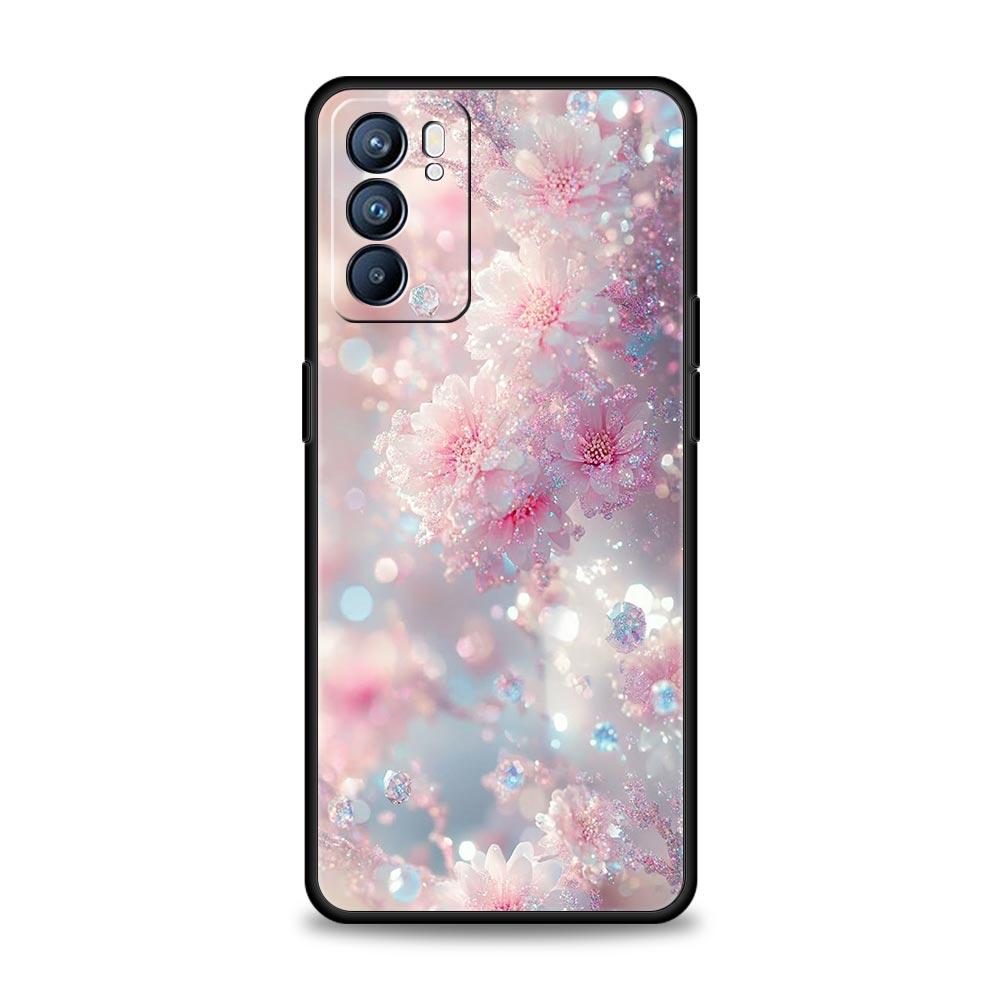

Korean Flower Phone Case For Oppo A17 A31 A54 A57 A78 A79 A98 Find X5 X6 Reno 6 7 8 10 11 12 13 F Pro 5G Soft TPU Cover Fundas Oppo A17