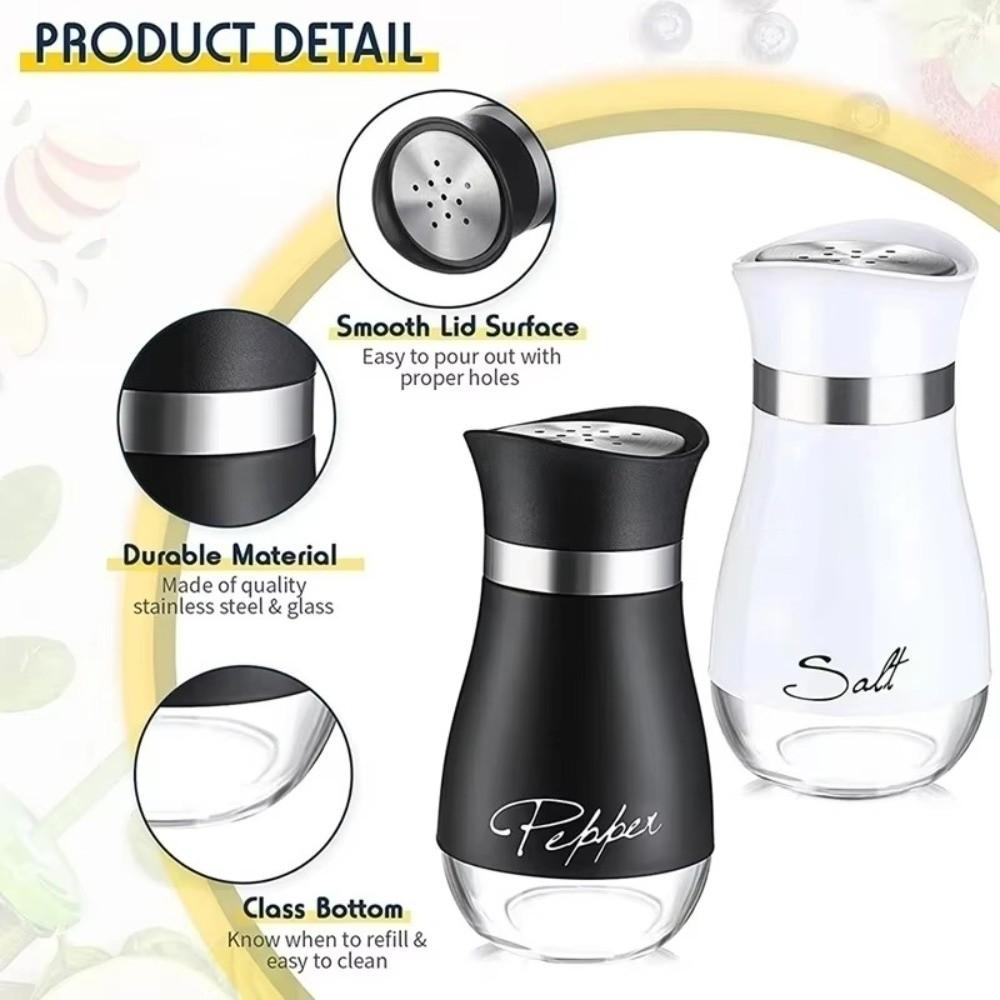 2Pcs Sealed Salt Pepper Shake Bottle Moisture-proof Sugar and Salt Container Home Cooking