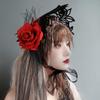 Flower Thorns Rose Crown Lace Gothic Hair Clip Sweet Cross Hair Band  Lady