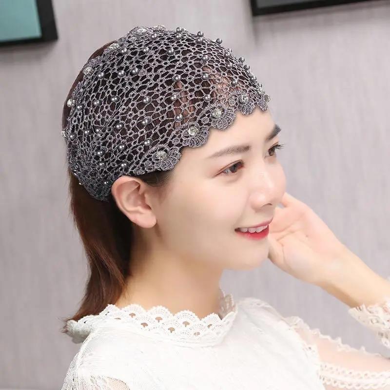 Korean Style Pearl Vintage Flower Headband for Women: 2025 New Hollow Design Hair Accessory