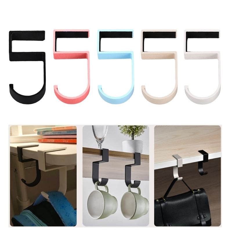 5 Shape Sturdy Hook for Student Bags Long Time Use Metal Wall Attachment Basic Assembly Black White Double Tone