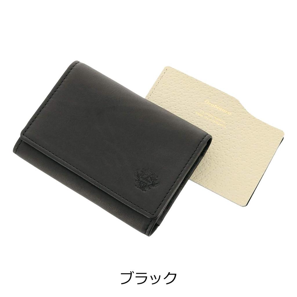 Business Card Holder Cowhide Genuine Leather Black [Orobianco] Men's