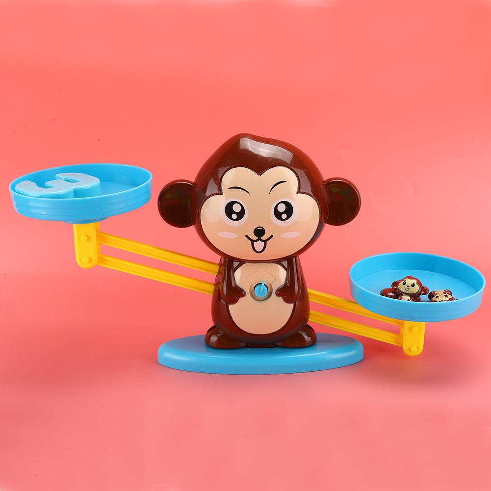 Digital Game Board Game Enlightenment Balance Scale Monkey Toy Children Educational GiftBrown