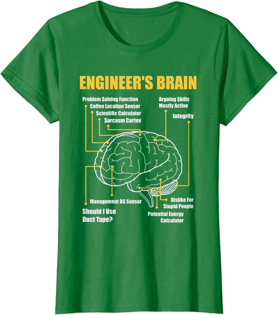 Engineers Brain  Funny Sarcastic Engineering Gift TShirt for Men Women Graphic T Shirts