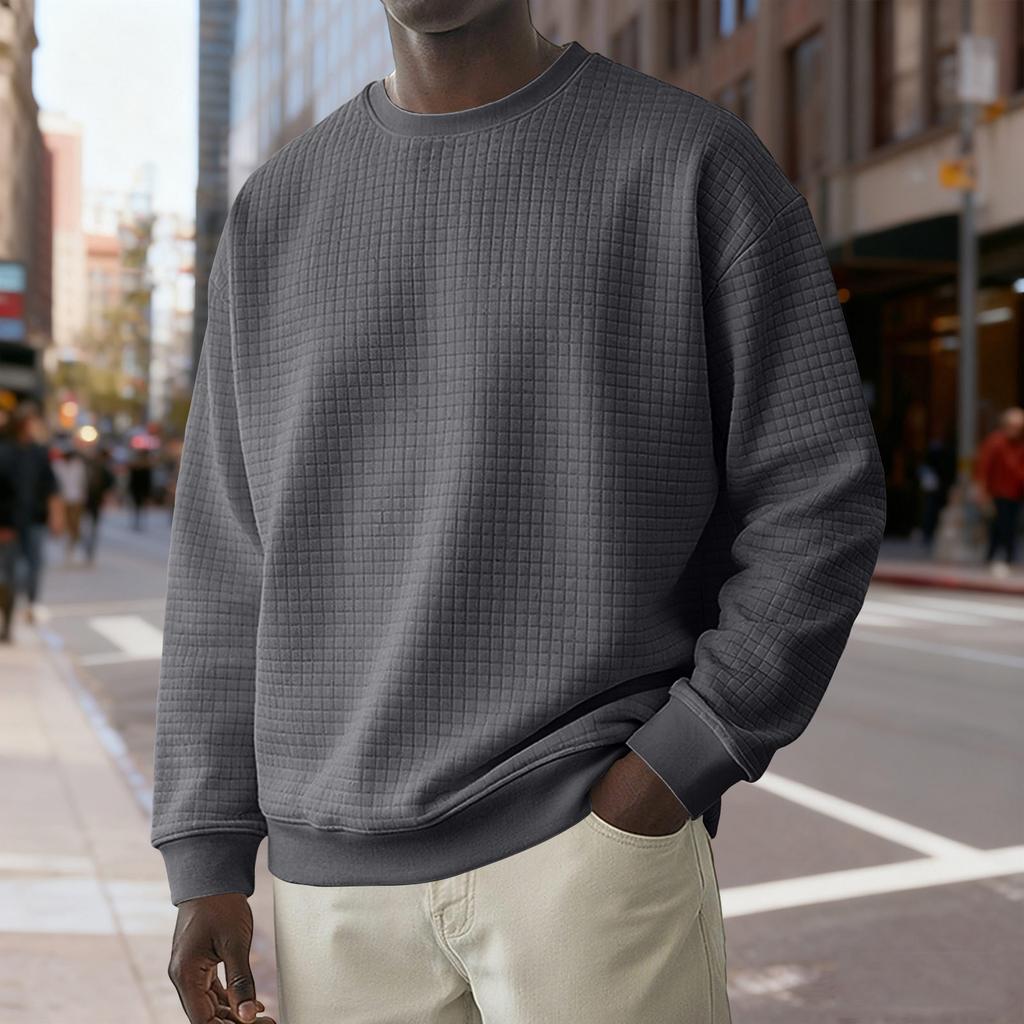 Men's Casual Loose Long,sleeved Round Neck Sweatshirt