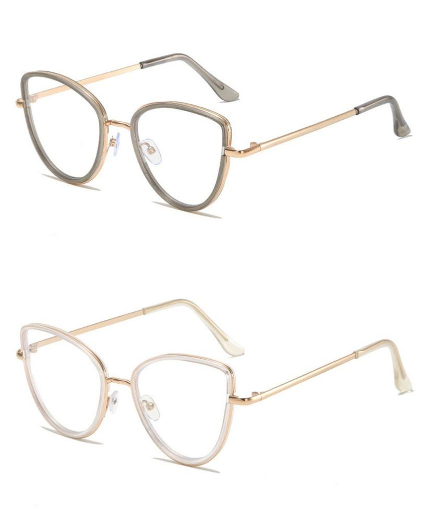 Blue Light Blocking Computer Glasses Korean Cat Eye Trendy Metal Glasses UV400 For Women Men