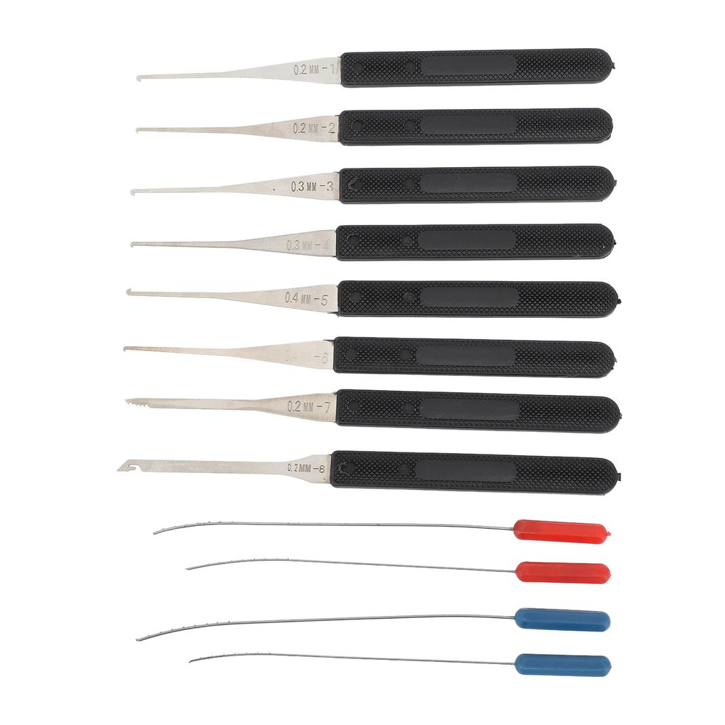 12Pcs Broken Key Extractor 0.2‑0.4mm Broken Key Extractor Pick Tool Set Kit for Repair Maintenance