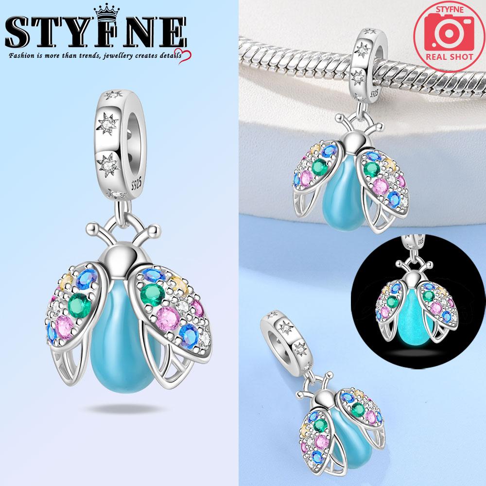 Copper Luminous Charm Green Firefly Chameleon Dragon Balls Suitable For Original Bracelet Diy Gifts Beautiful Jewelry