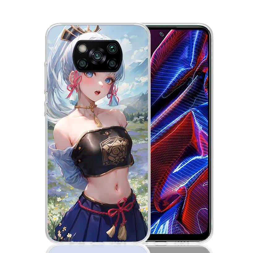 Genshin Impact Kamisato Ayaka Phone Case For Xiaomi Poco F7 Ultra X7 X6 Pro X5 Redmi 15 15C 13 13C 12 12C 10 10A 10C 9 9A 9C 9T