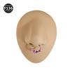 1.2mm Thick Titanium Alloy Zircon Nose Ring with 8-10mm Inner Diameter