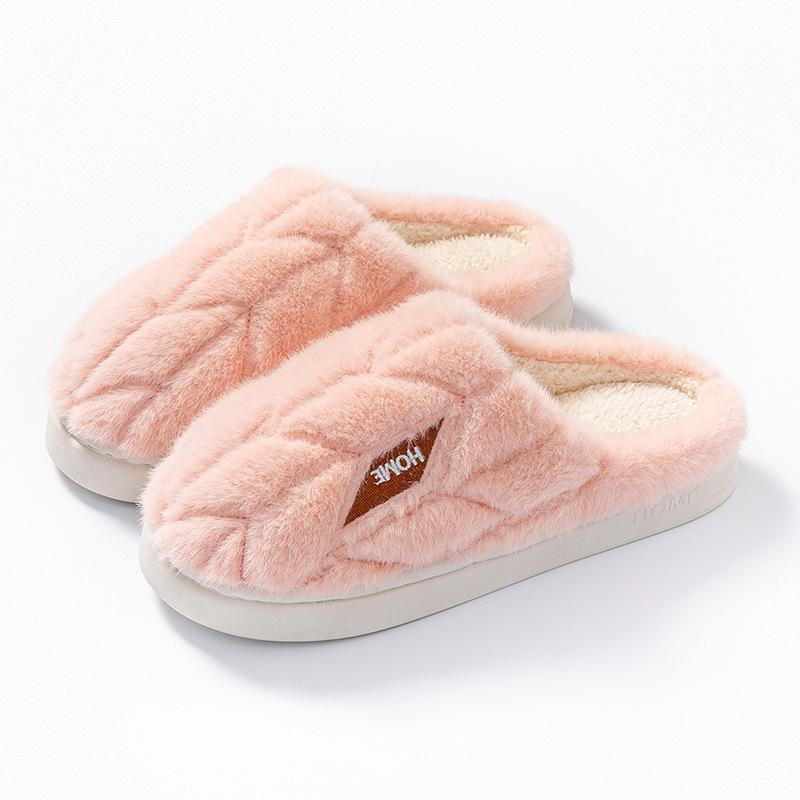 Cotton Slippers Autumn and Winter Rebound Thick Bottom Velvet Warm Indoor Home Hotel Couple Wool Slippers