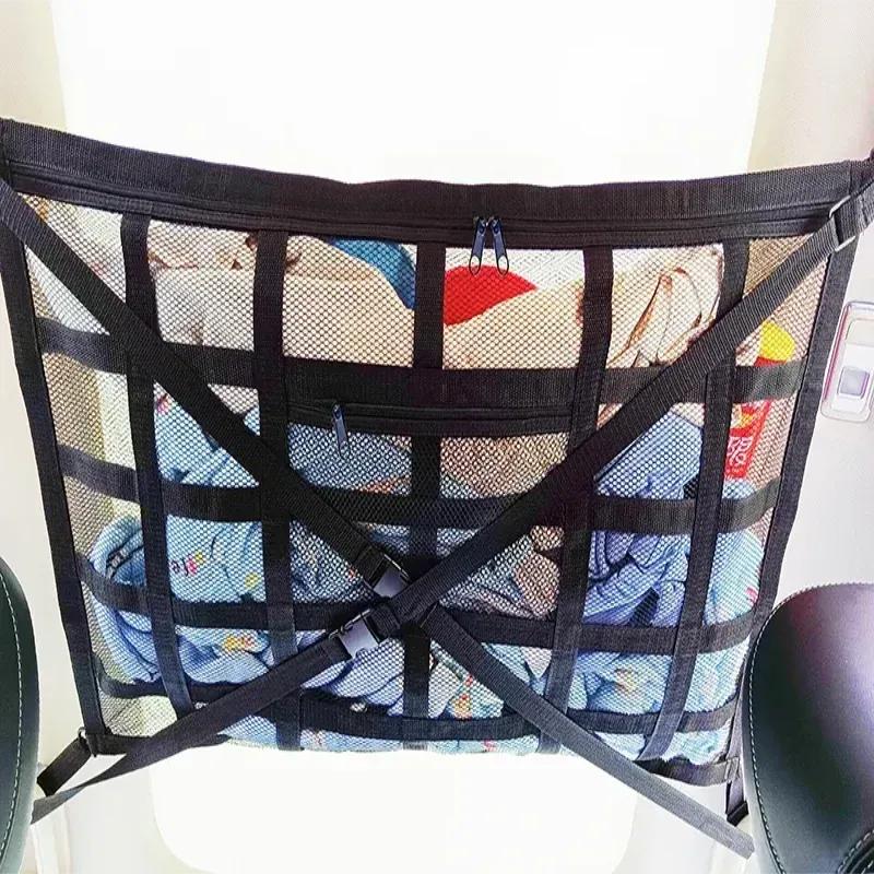 Car Ceiling Storage Net Pocket Auto Stowing Tidying Accessories Car Roof Storage Bag Interior Cargo Net Breathable Mesh Bag
