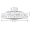 Bymaocar 22in Dimmable Ceiling Fan Light 3 Colors Modern Semi Flush Mount Low Profile Light Remote & Smart APP Control Lighting