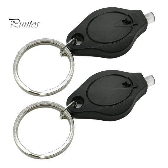 

2 шт. мини-светодиодные фонарики с кольцом для ключей, компактные портативные портативные аккумуляторные лампы для кемпинга, яркие крошечные аварийные лампы чёрный