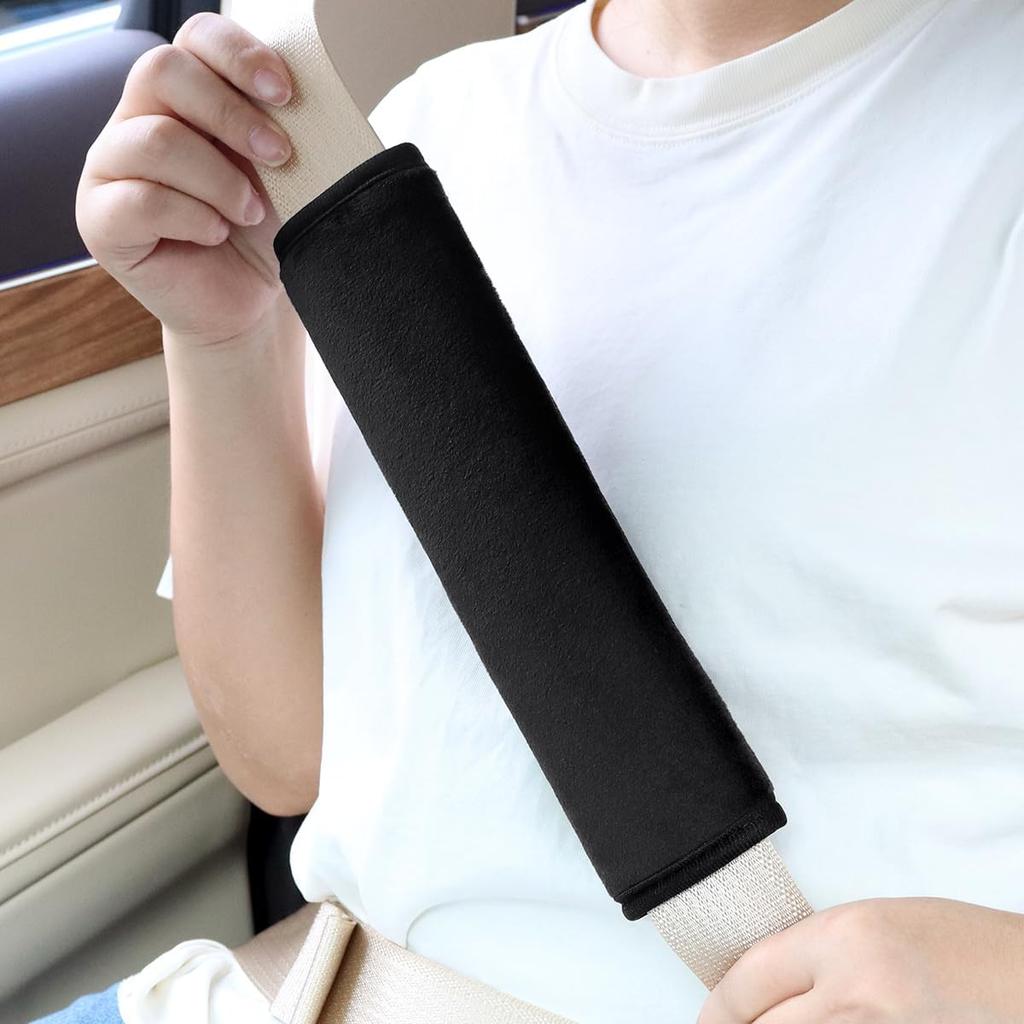 yuntop 2 PCS Car Seat Belt Pads Cover Soft Seat belt Shoulder Pad Safety Belt Strap Shoulder Pad Comfortable Driving Compatible with Most Cars Helps