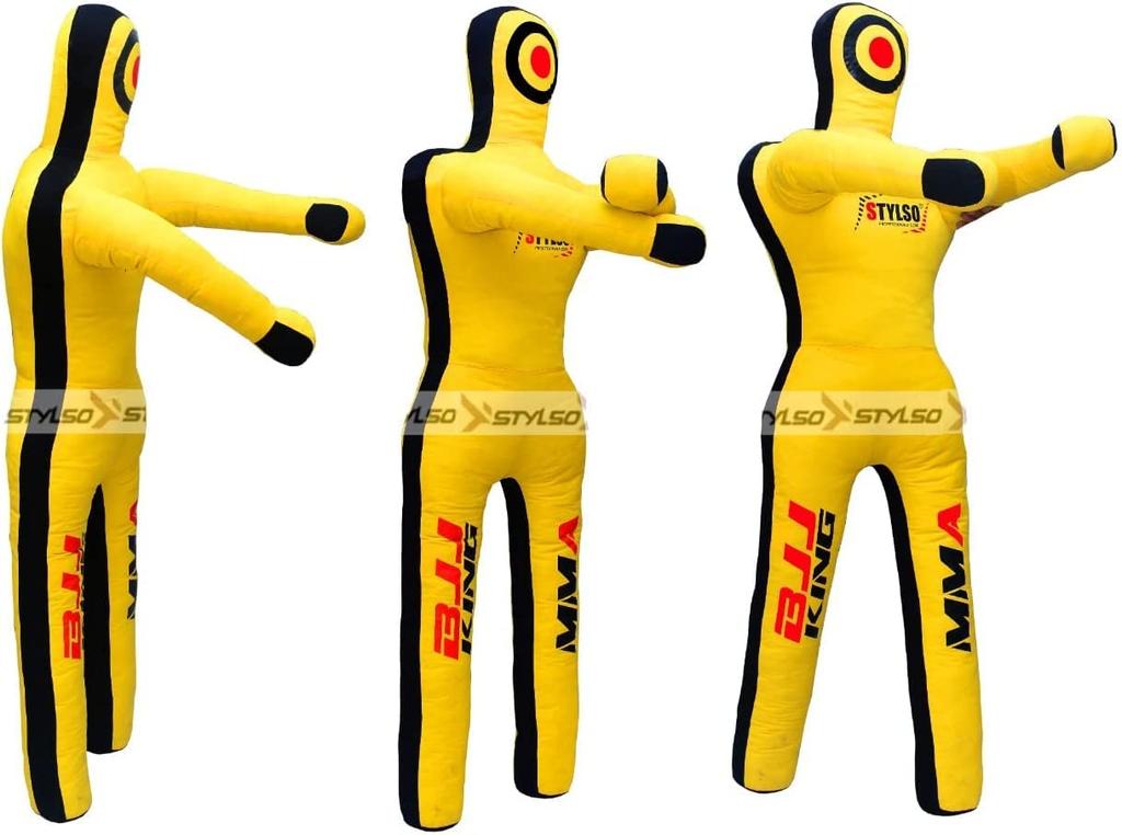 Unpadded Grappling Dummy Wrestling Dummy Jiu Jitsu Dummy BJJ MMA Judo Karate Training Adults Kids Youth Practice Tackling Dummy (Yellow, 5ft/60in)