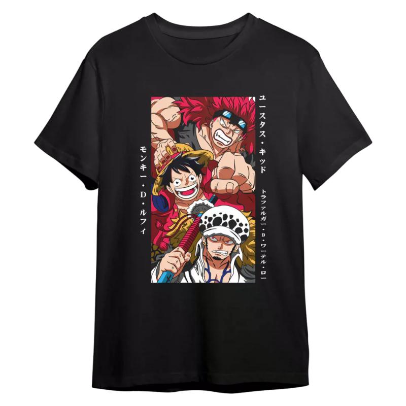One Piece Retro Comic Art TShirt Men Women Oversized Cotton Anime Graphic Tee Casual Streetwear Short Sleeve Crew Neck Top