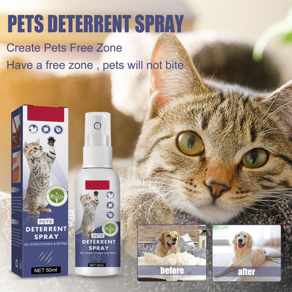 Spray odstraszający dla kotów i psów Bez drapania i gryzienia Repelent Spray do użytku wewnątrz i na zewnątrz Bezpieczny i skuteczny 50ml