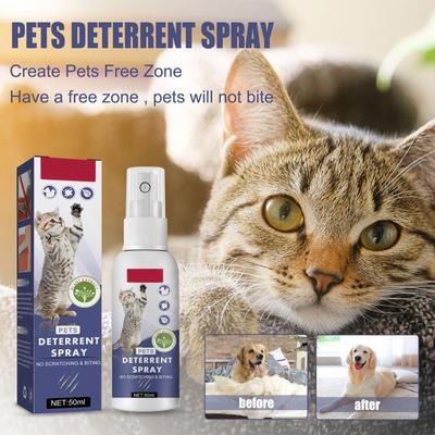 Pet Deterrent Spray for Cats and Dogs 50ml Anti Scratch and Chew Formula for Home Furniture Door and Area Protection No Stain Residue Long Lasting Use