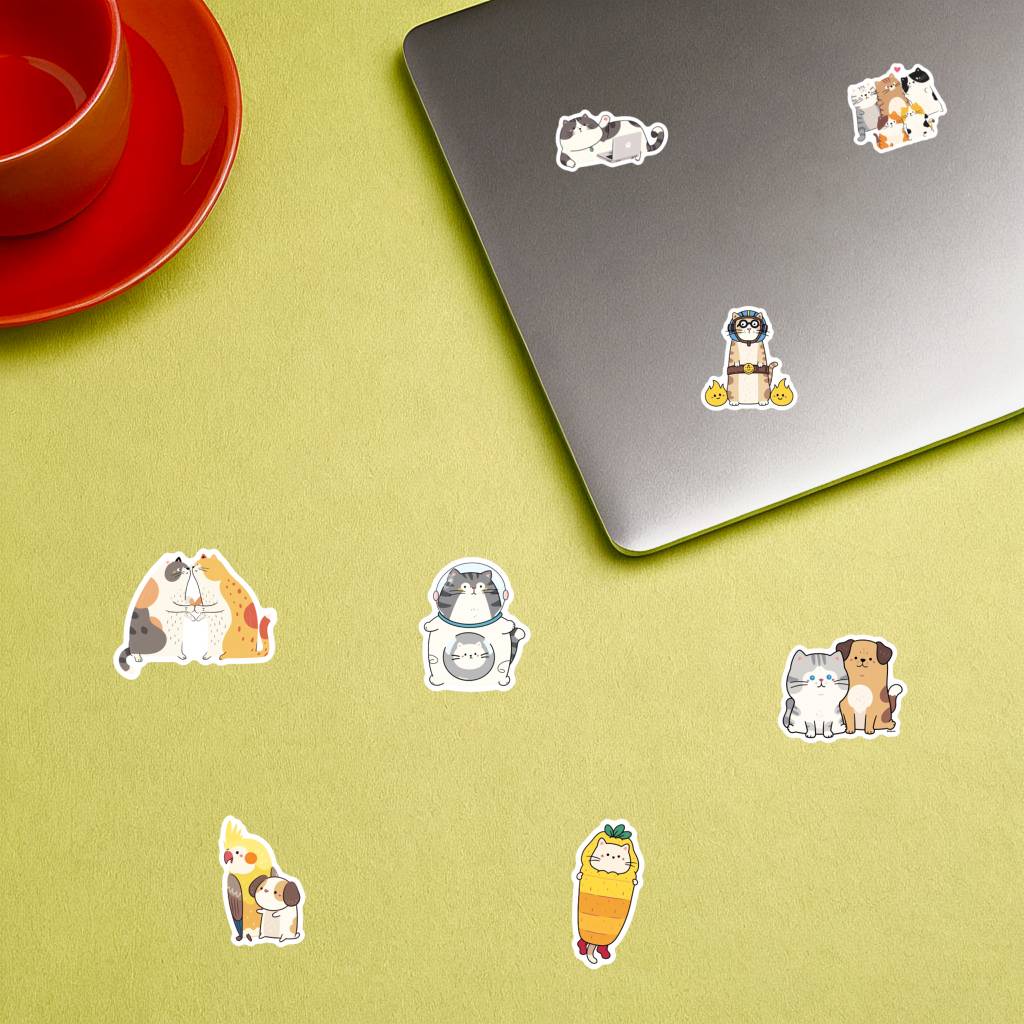 35pcs Fun Animals Stickers Cute Cats  Stickers DIY Stickers For  Laptop Luggage Scrapbook Diary Sticker Laptop DIY