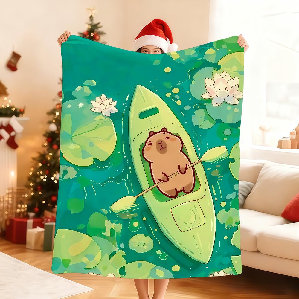 Capybara Summer Swimming Cartoon Blanket Soft Throw Blanket for Home Bedroom Bed Sofa Picnic Travel Office Rest Blanket Gift
