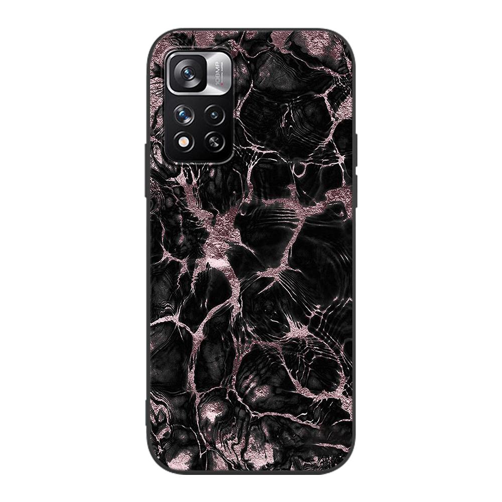 Fashion Pink Marble Case for Xiaomi Redmi Note 9S 9 8 10 11 Pro 9C 9A 7 8T 7A 8A 6A 6 10S Black Soft Silicone Phone Cover Coque