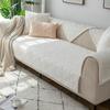 Four Seasons Universal Non-Slip Winter Plush Thickened Solid Color Sofa Cushion Nordic Simple Sofa Cover Slipcover