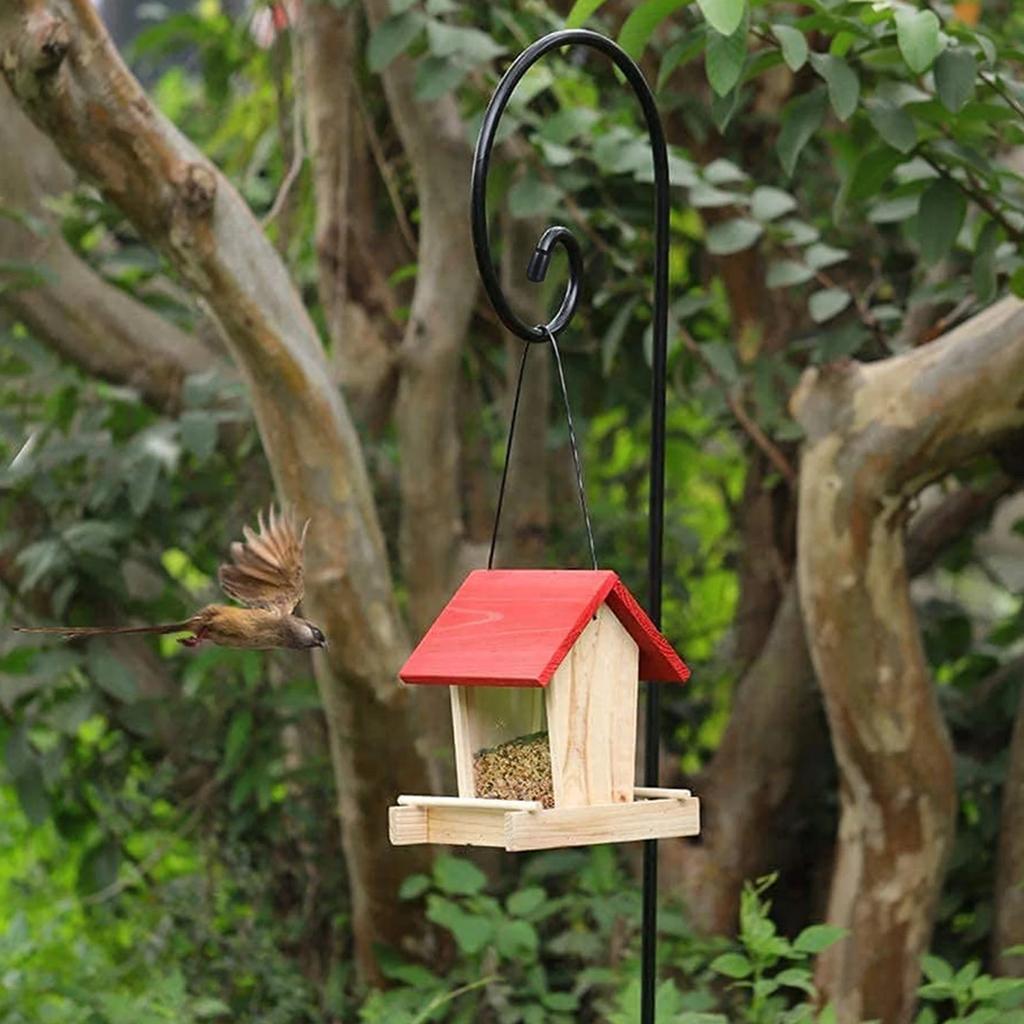 2Pcs Metal Shepherd Crook Hooks Flowerpot Holder Resistant Bird Feeder Pole Garden Outdoor Plant Basket Lamp Hanger Decorative