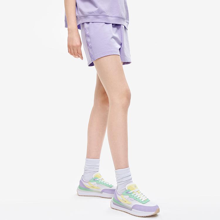 FILA Color Block Side Knit Sports Shorts Women shorts Mousse-Purple F11W229605FVT
