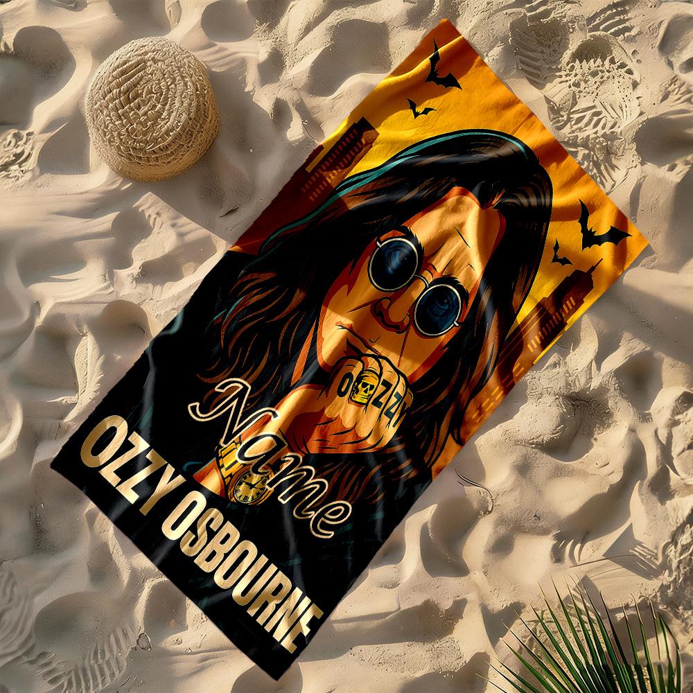 Ozzy Osbourne: Legend Personalized Name Beach Towel Super Soft Microfiber Quickdry Fabric