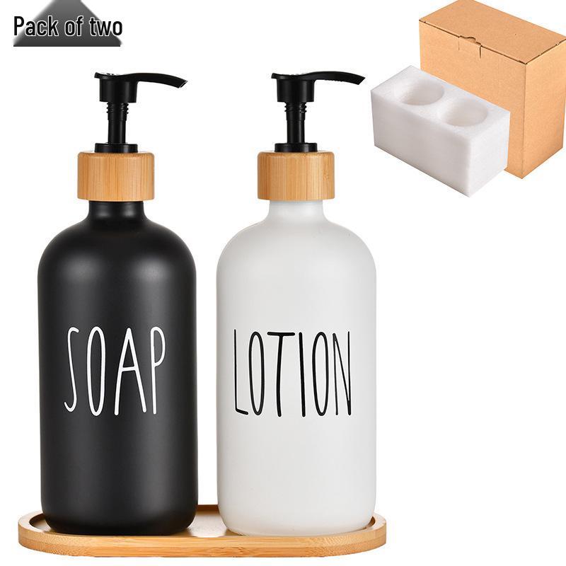 Verdickter Glas Handseifenspender mit Bambus Pumpkopf