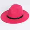 Einfarbiger Filz-Fedora-Hut Britischer Retro-Stil Unisex Flacher Rand Gentleman Flache Krone
