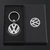 Valve Stems Caps 3D Metal/Leather Car Logo Key Chain Keyring Auto Accessorie For Volkswagen VW Polo Arteon Jetta Phaeton Teramon XV9