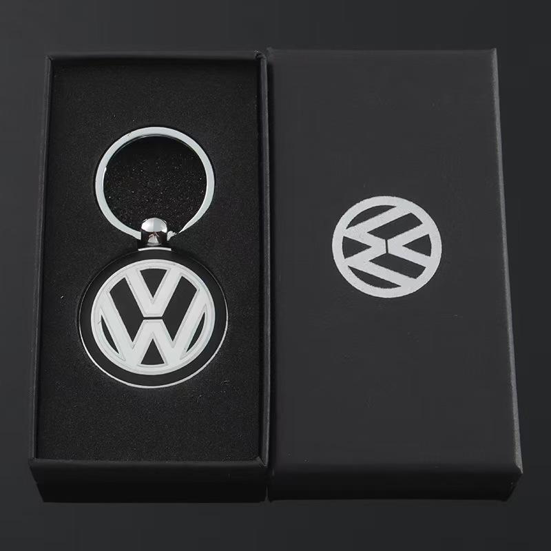 Valve Stems Caps 3D Metal/Leather Car Logo Key Chain Keyring Auto Accessorie For Volkswagen VW Polo Arteon Jetta Phaeton Teramon XV9