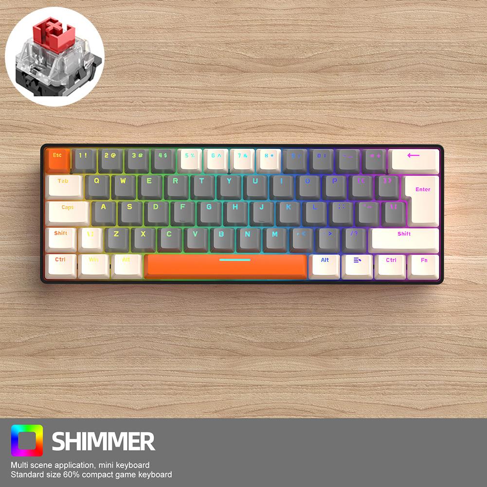 T60 Mechanical Keyboard 100 Keys RGB Backlight Red/Green Switch USB Wired Mechanical Gaming Keyboards Type-C Personalized Keycap