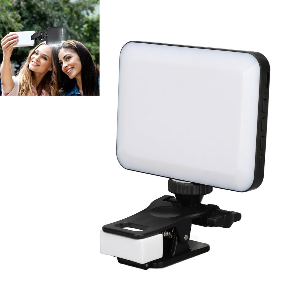 LED Video Light with Clip 3 Modes 9 Levels 3000k To 6500k Rechargeable LED Phone Light Pocket Photog
