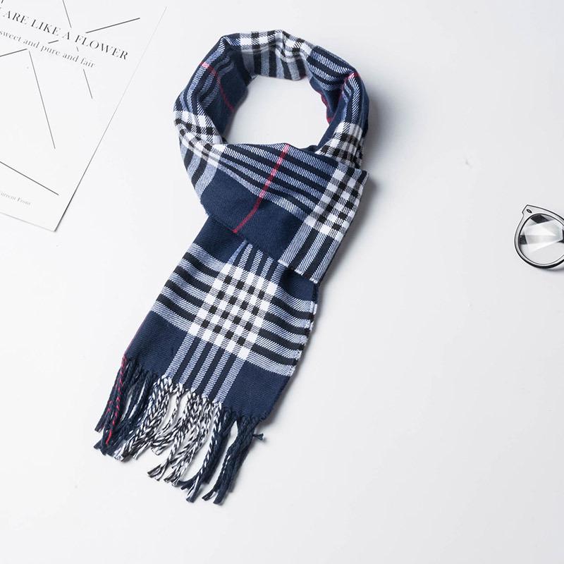 2024 Japanese-Style Plaid Scarf: Versatile Unisex Winter Shawl In Beige