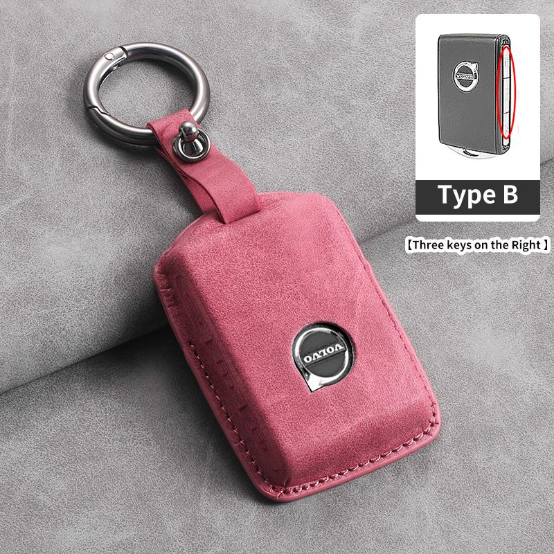Husa pentru chei de mașină din piele cu 3 butoane pentru Volvo S60 S90 XC40 XC60 XC90 V60 V90 T6 T8 Accesorii de protecție pentru chei auto