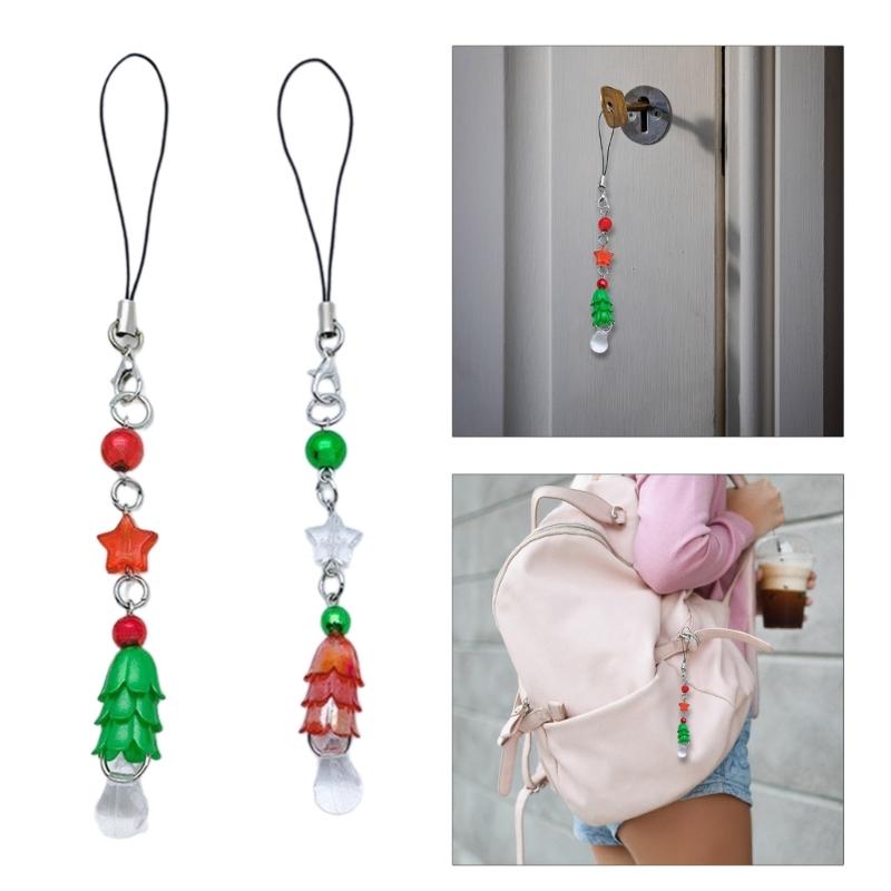 Christmas Tree Star Keychain Detachable Phone Lanyard for Fashion Individuals