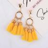 8 Trendy Bohemian Statement Tassel Clip On Earrings For Women Non Pierced Dangle Cotton Rope Fringe Clips Ear Jewelry Gift