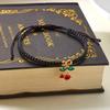 Fashion Simple Rhinestone Cherry Braided Bracelet for Women Delicate Colorful Charm Rope Bracelet Girls Party Jewelry Gift