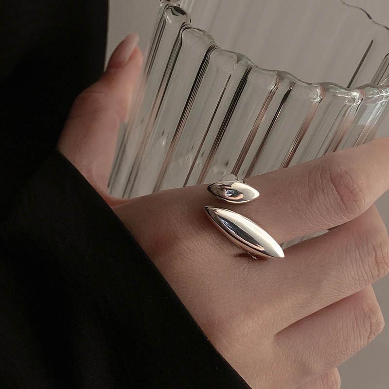 XINYI Silver colour Ring For Women Flat Simple Finger Open Vintage Handmade Ring Allergy For Party Birthday Gift
