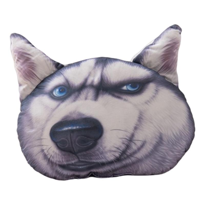 Realistic 3D Printed Dog Pillow Comfortable and Durability Plush Velvet Cushion for Animal Lover Optional Prints