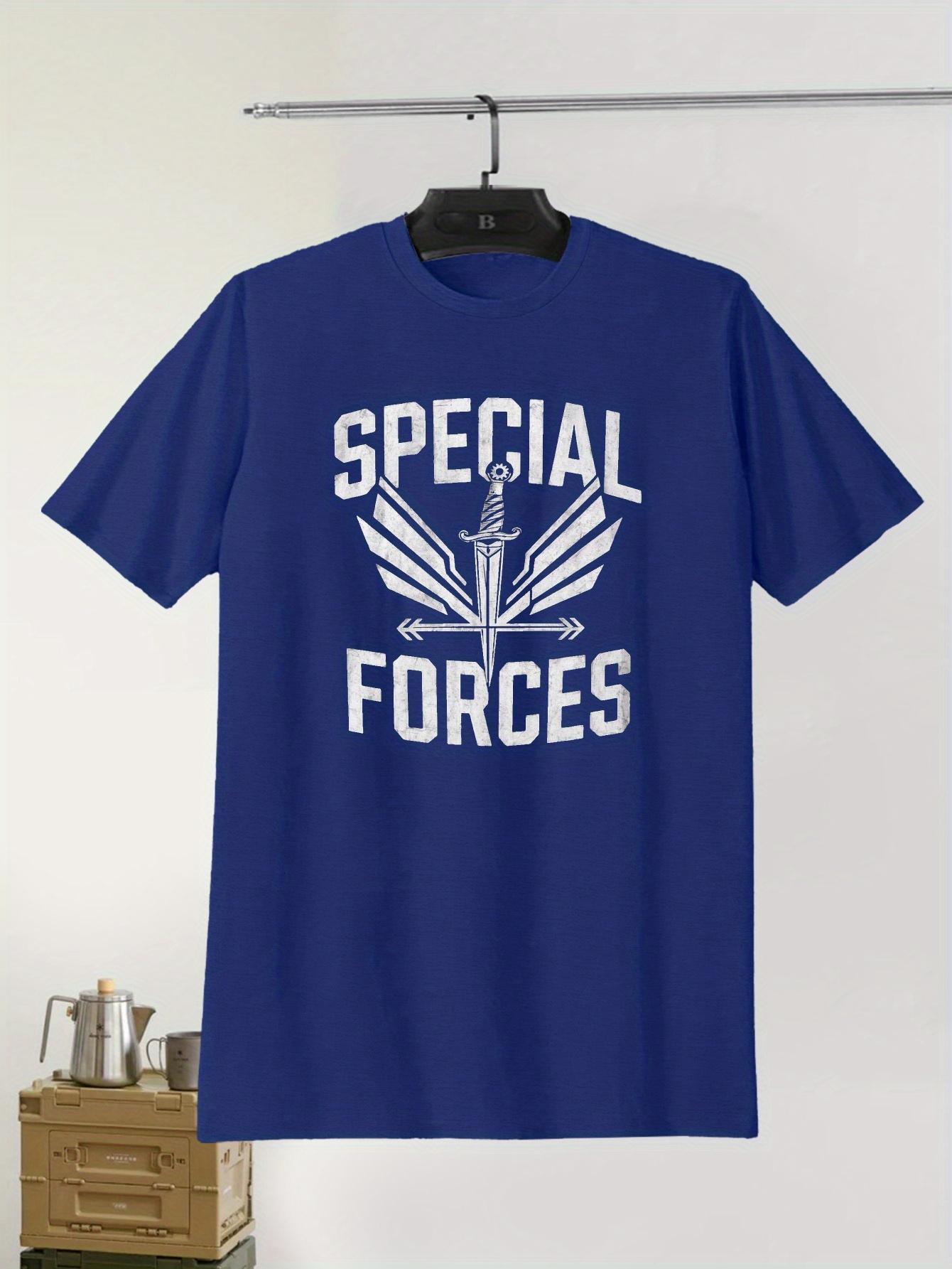 Mens SPECIAL FORCES Graphic Tee 100 cotton Oneck short sleeve casual printed TShirt with Bold Print Design S