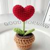 Hook Woven Finished Small Potted Plant Simulation Flower Potted Plant Flower Decoration Creative Gift Ornament