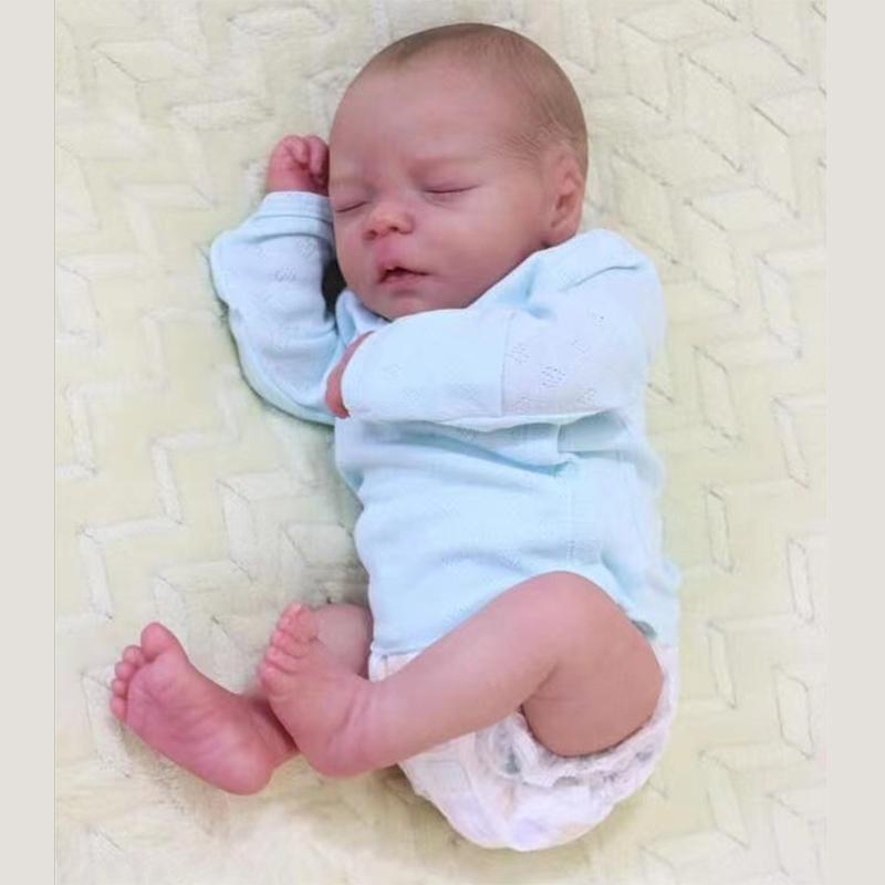 45cm Simulation Rebirth Doll Full Glue Reborn Doll Rebirth Doll Dress Up Children's Doll Accompanying Early Education